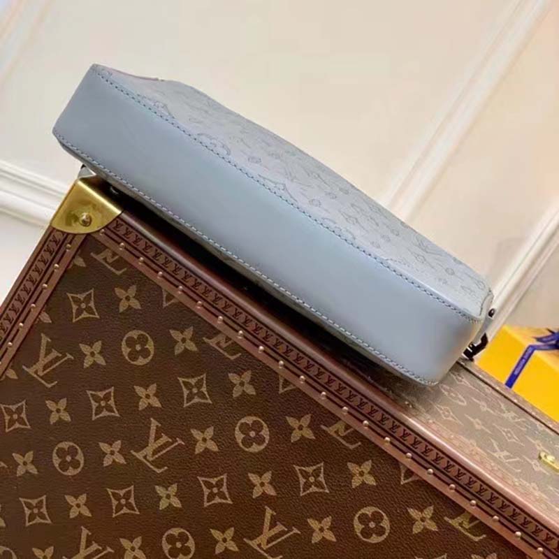 Louis Vuitton LV Unisex Duo Messenger Anthracite Gray Monogram Shadow Calf Leather