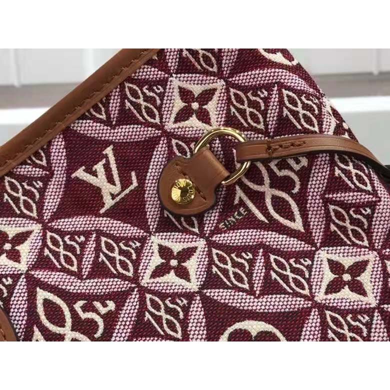 Louis Vuitton LV Women Since 1854 Neverfull MM Tote Red Monogram Flowers Canvas