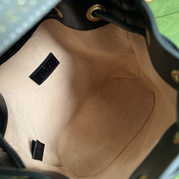 Gucci Women GG Diana Mini Bucket Bag Black Leather Double G