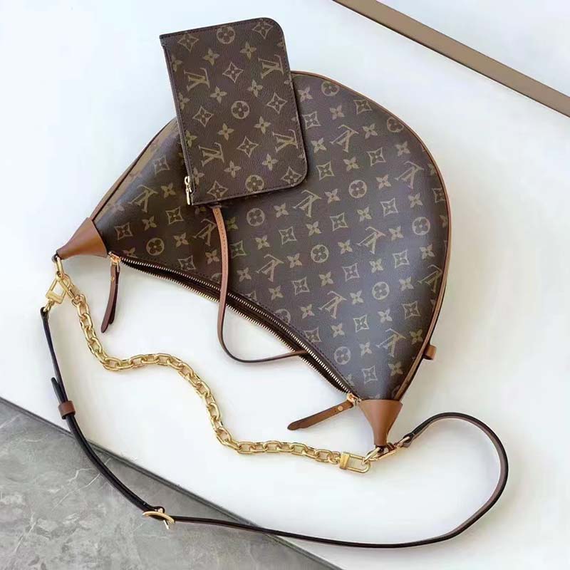 Louis Vuitton LV Women Loop Hobo Brown Monogram Monogram Reverse Coated Canvas