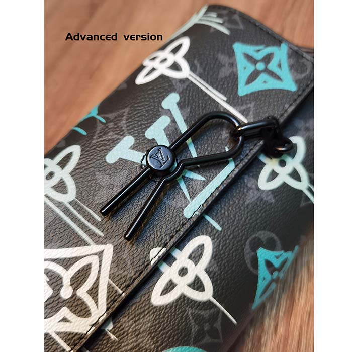 Louis Vuitton LV Unisex Steamer Wearable Wallet Graffiti Green Coated Canvas