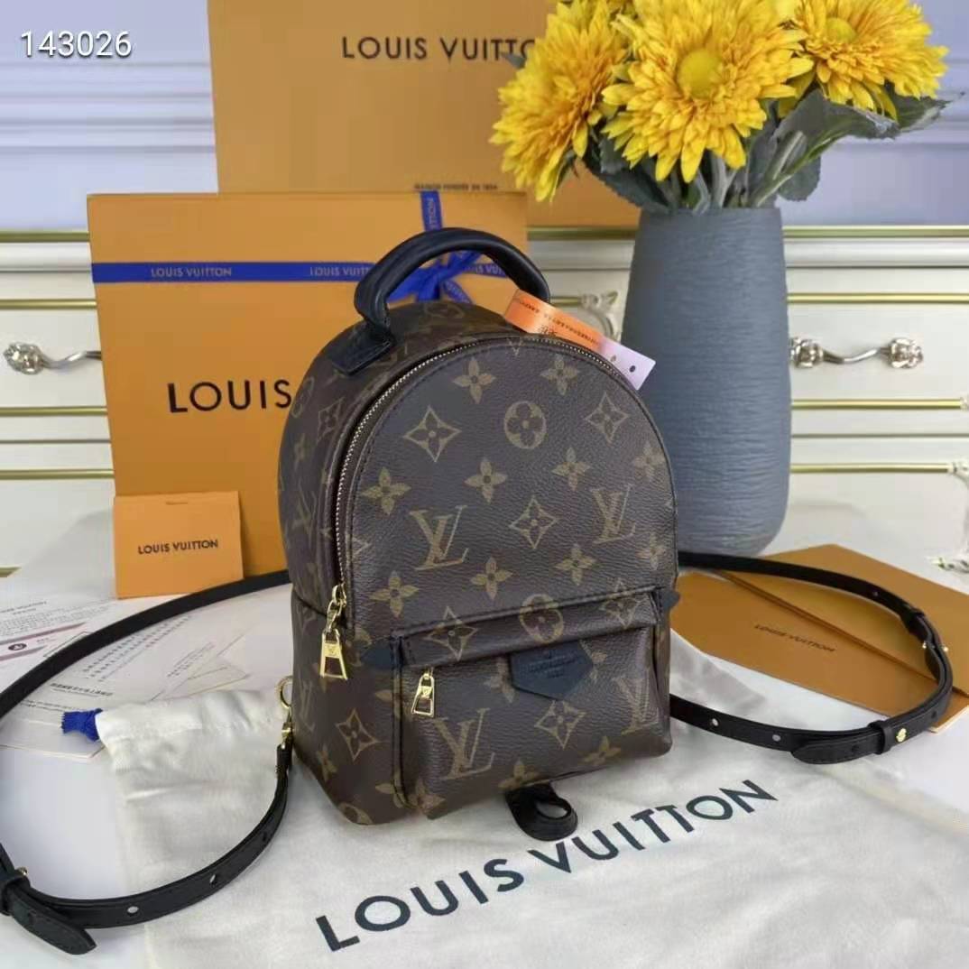 Louis Vuitton LV Unisex Palm Springs Mini Monogram Coated Canvas Textile Lining