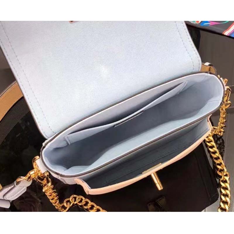 Louis Vuitton LV Women Lockme Tender Bleu Nuage Blue Grained Calf Leather