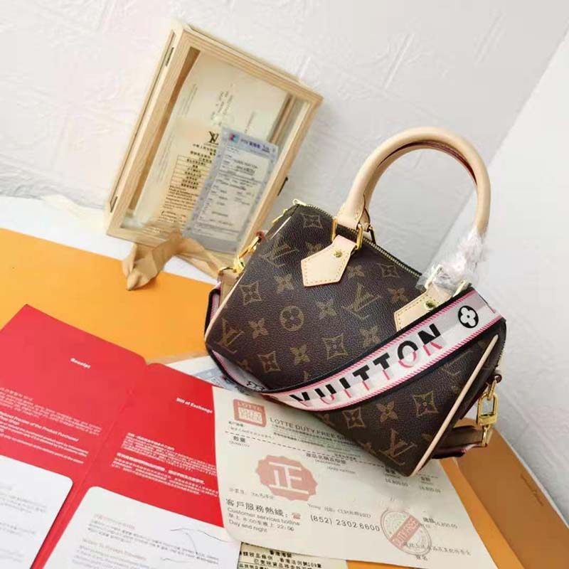 Louis Vuitton LV Women Speedy Bandoulière 20 Handbag Black Monogram Coated Canvas