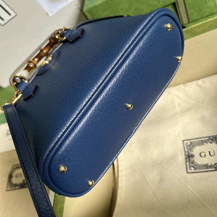 Gucci GG Women Gucci Diana Mini Tote Bag Blue Leather Double G