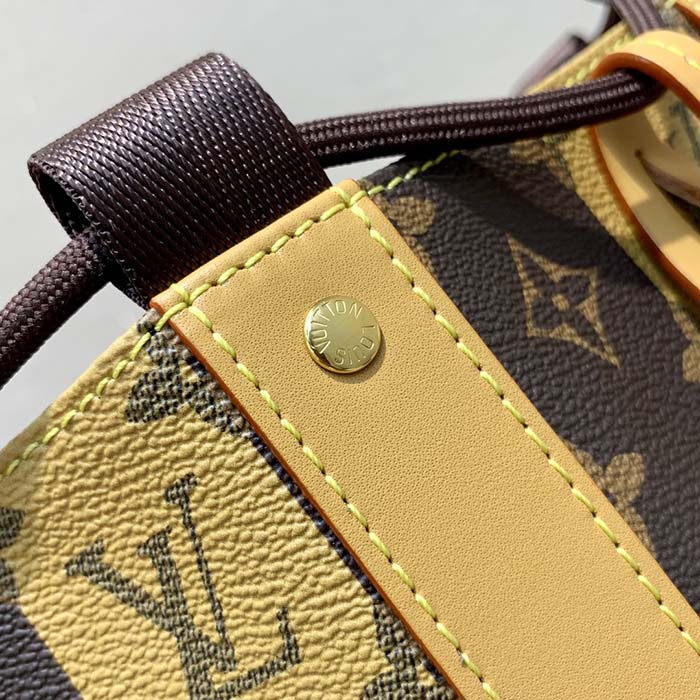 Louis Vuitton LV Unisex Randonée Messenger Bag Monogram Stripes Brown Coated Canvas