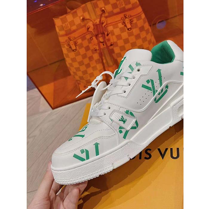 Louis Vuitton Unisex LV Trainer Sneaker Green Mix of Sustainable Materials
