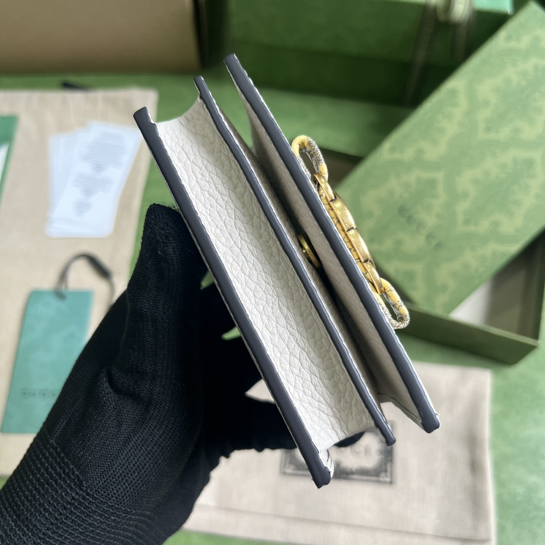 Gucci Unisex GG Wallet Interlocking G Python Bow Light Pink Leather Moiré Lining