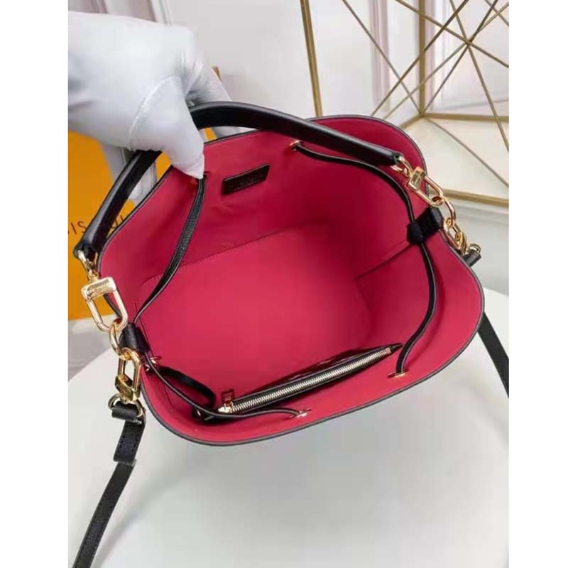 Louis Vuitton LV Women NéoNoé MM Bucket Bag Black Embossed Grained Cowhide Leather