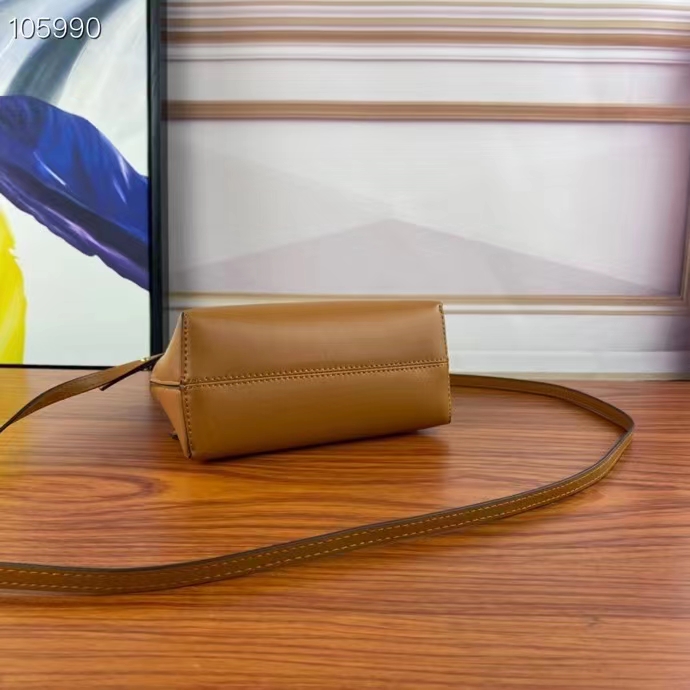 Fendi Women FF By The Way Mini Small Boston Bag Dove Gray Leather