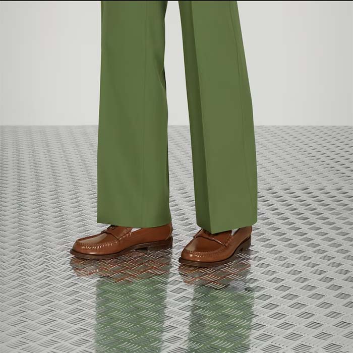 Gucci Unisex GG Interlocking G Cut-Out Loafer Cuir Leather Flat 1.5 CM Heel