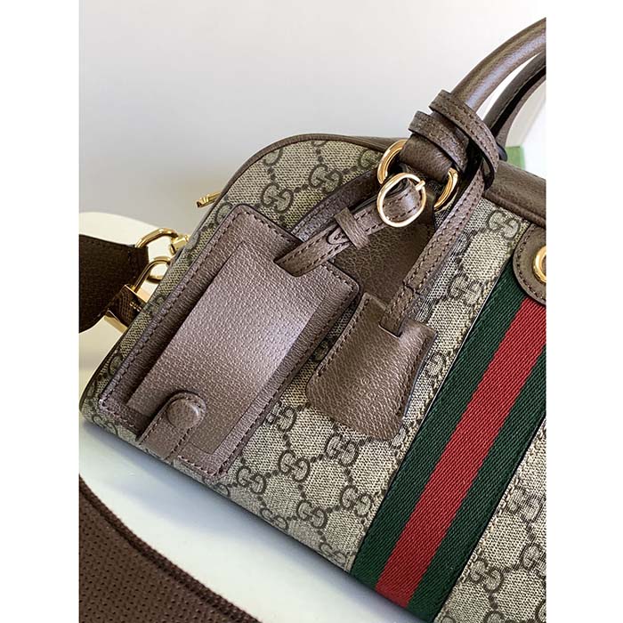 Gucci GG Women Ophidia Medium GG Top Handle Bag Beige Ebony Supreme