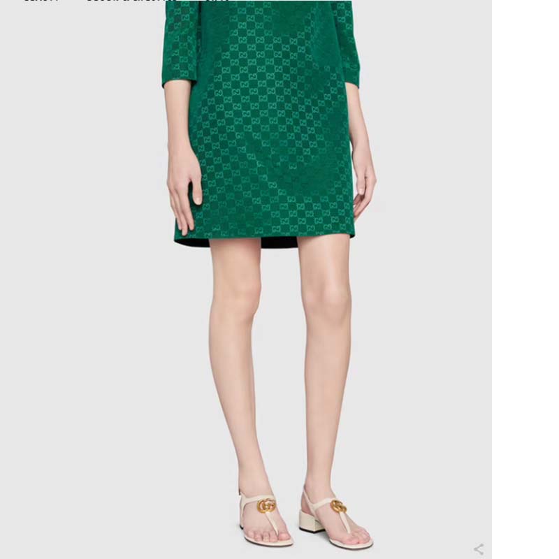 Gucci Women GG Double G Sandal White Leather Sole Double G 5 Cm Heel