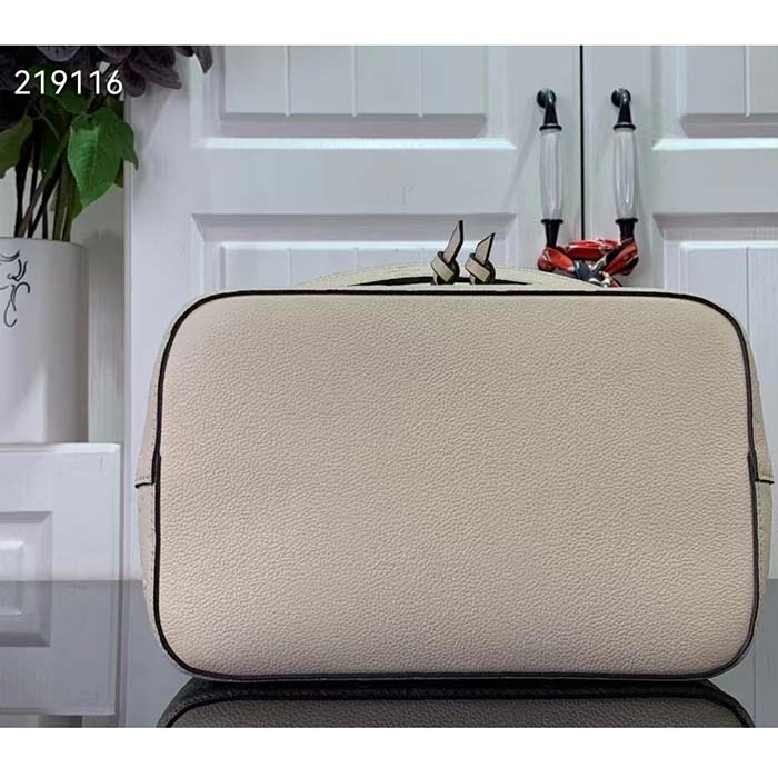 Louis Vuitton Women NeoNoé MM Bucket Bag Crème Beige Embossed Grained Cowhide Leather