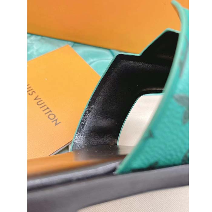 Louis Vuitton LV Unisex Oasis Mule Eclipse Green Monogram Grained Calf Leather Rubber