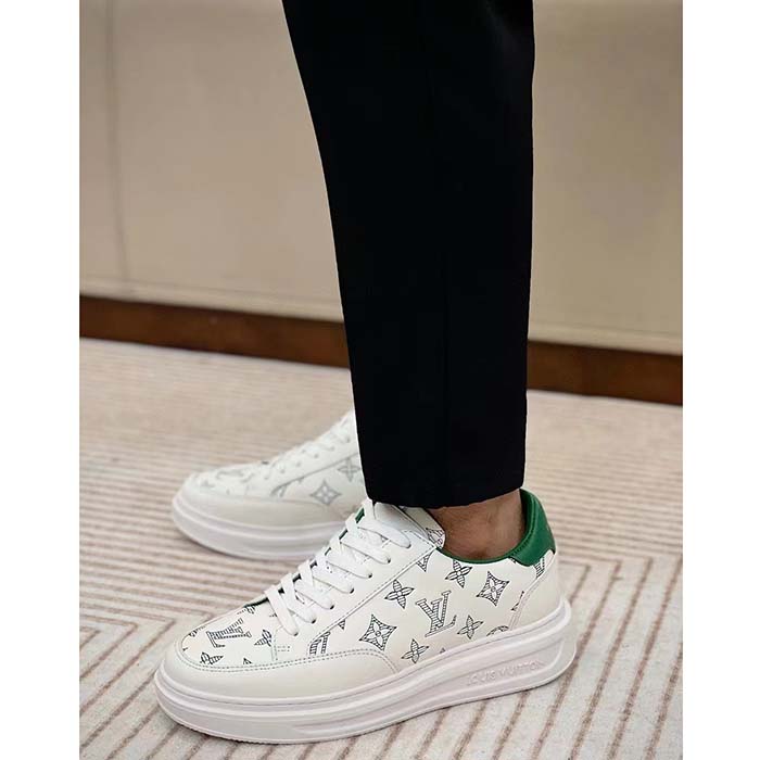 Louis Vuitton Unisex Beverly Hills Sneaker Green Monogram-Printed Calf Leather Rubber Outsole