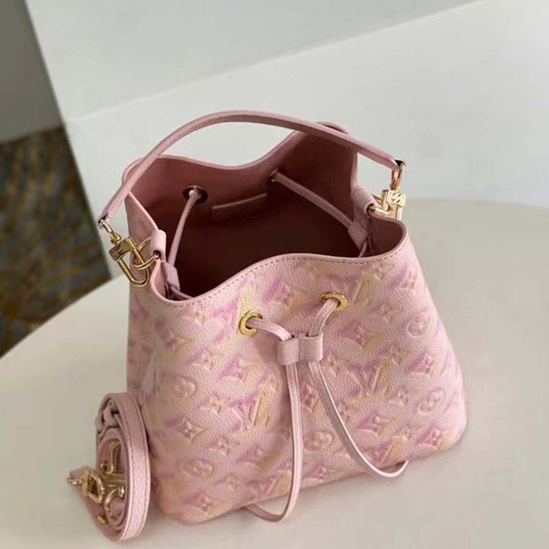 Louis Vuitton LV Women NéoNoé Bucket Bag Pink Sprayed Embossed Grained Cowhide