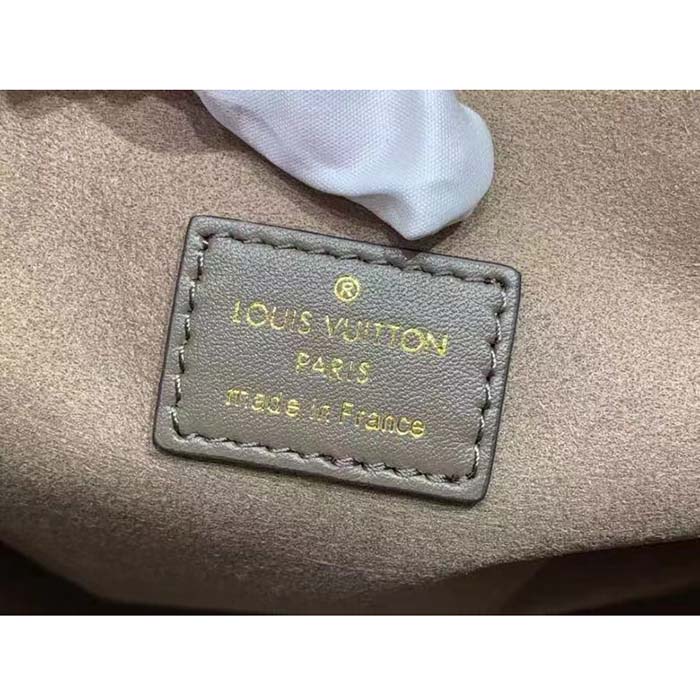 Louis Vuitton LV Women Lock It MM Earth Taurillon Leather Smooth Calfskin Calf Leather