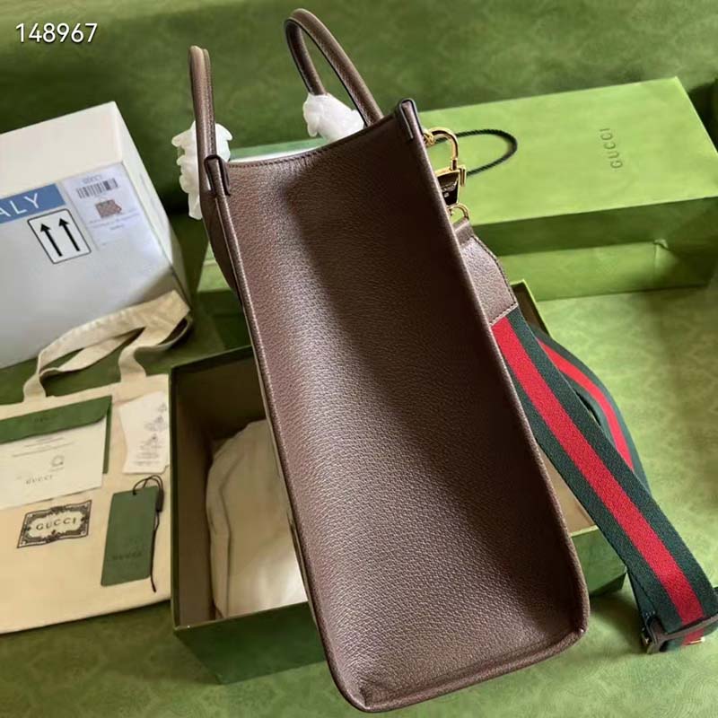 Gucci Unisex Tote Bag Jumbo GG Camel Ebony Jumbo GG Canvas