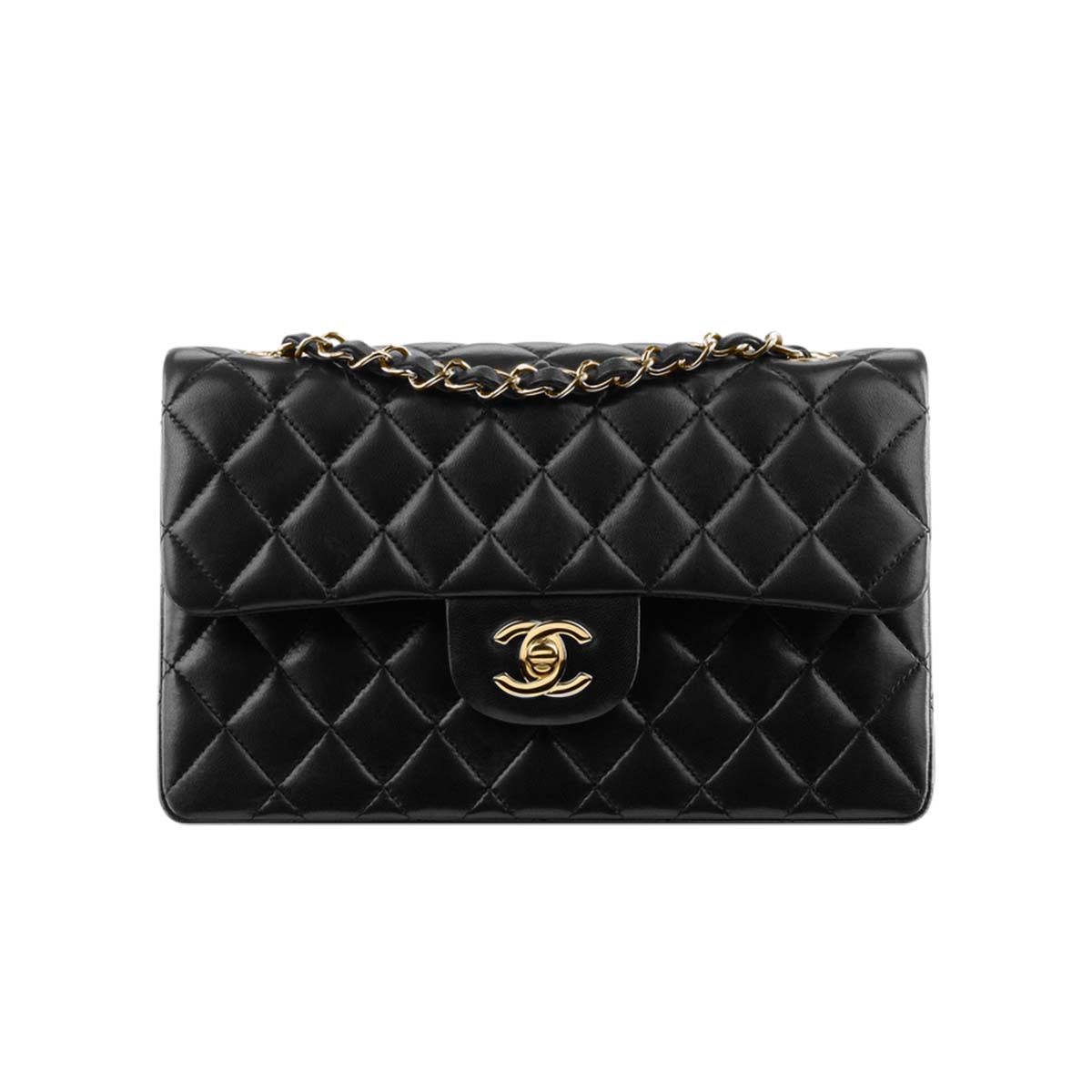Chanel Small Classic Iconic Handbag in Lambskin with Gold-tone Metal