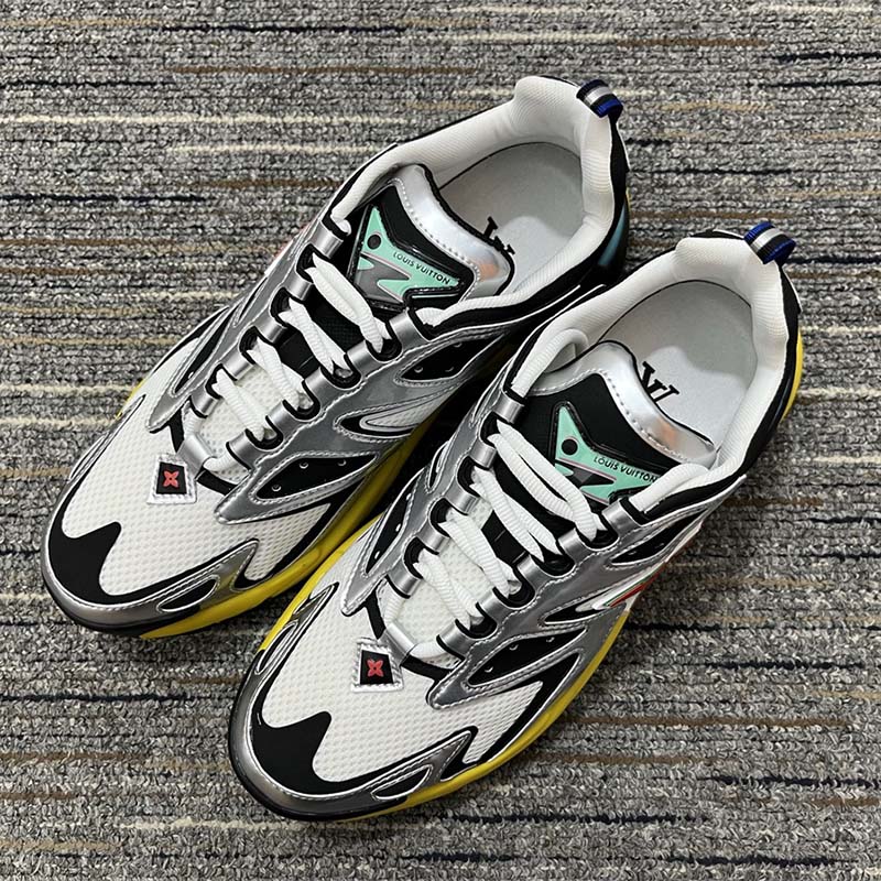 Louis Vuitton Unisex LV Runner Tatic Sneaker Silver Mix Materials Rubber Outsole