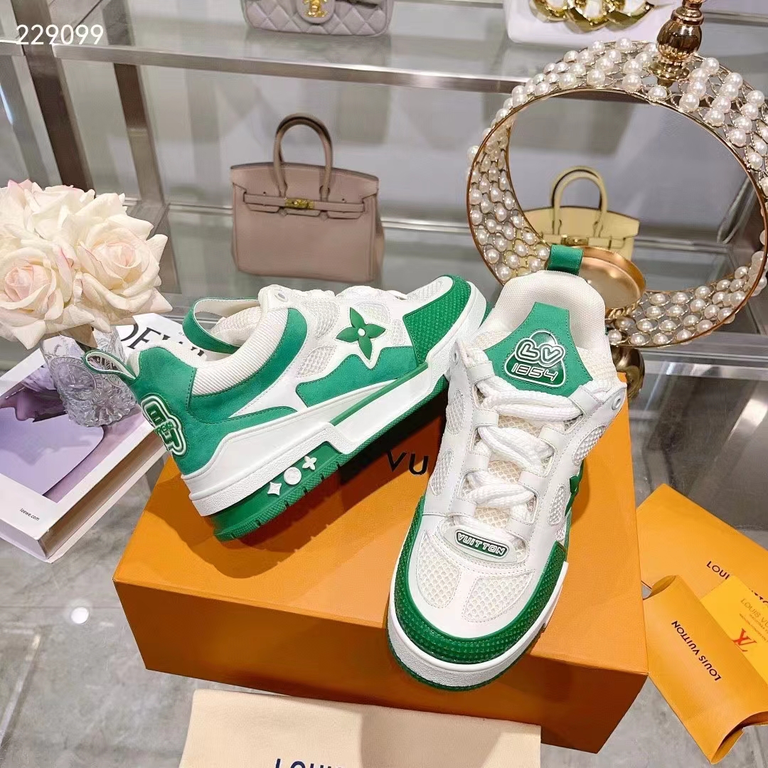 Louis Vuitton Unisex LV Skate Sneaker Mix of Materials Technical Mesh Plain Suede Calf Leather