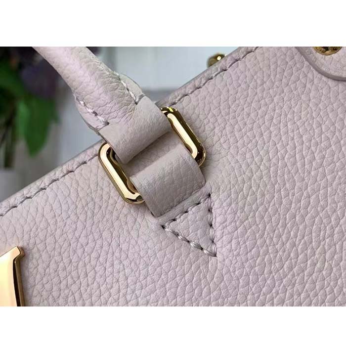 Louis Vuitton LV Women Lock & Go White Grained Calf Leather Microfiber Lining