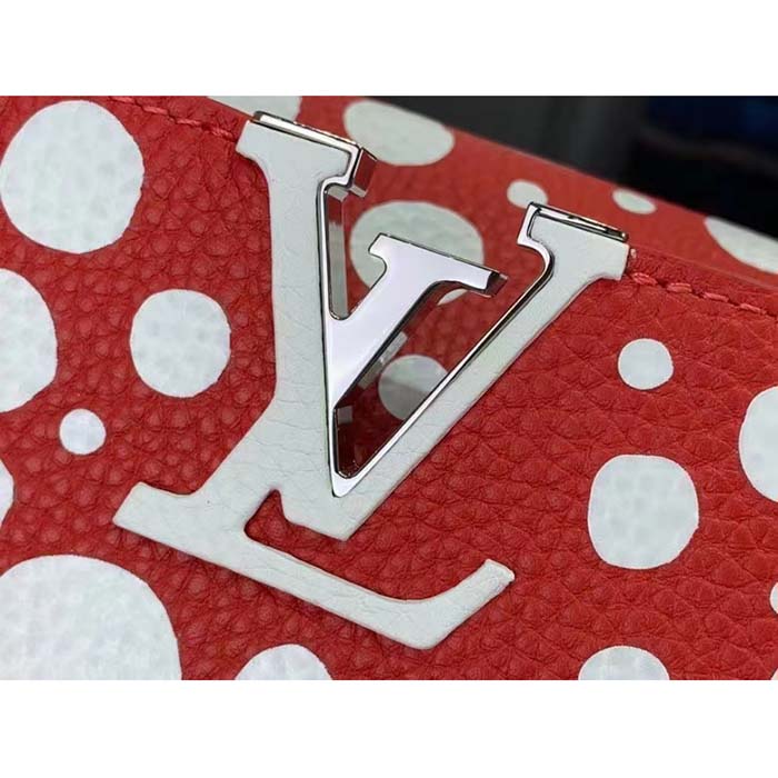 Louis Vuitton Women LV x YK Capucines Mini Red Taurillon Bull Calf Leather Infinity Dots Print