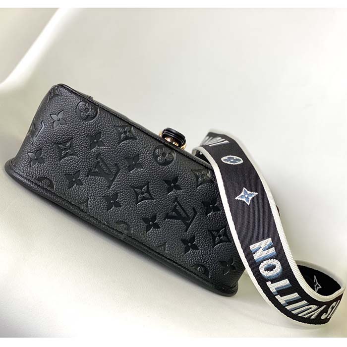 Louis Vuitton LV Women Diane Black Embossed Supple Grained Cowhide Leather