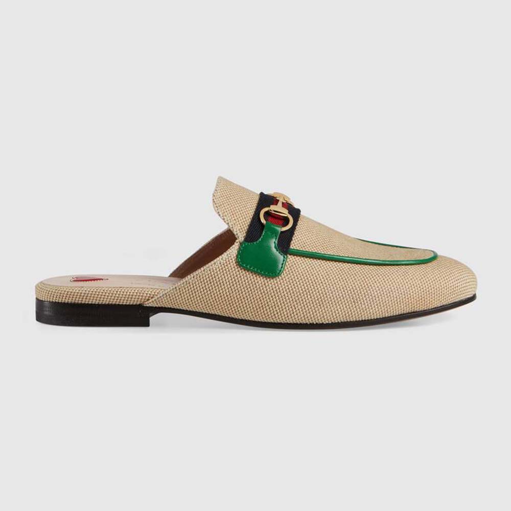 Gucci Online Exclusive Women’s Princetown Canvas Slipper 1cm Heel-Sandy