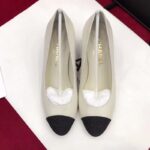 Chanel Women Pumps Lambskin Grosgrain Shoes White