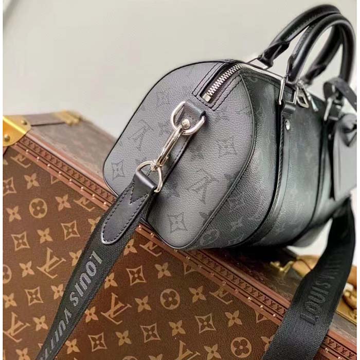 Louis Vuitton LV Unisex Keepall Bandoulière 25 Monogram Eclipse Reverse Coated Canvas