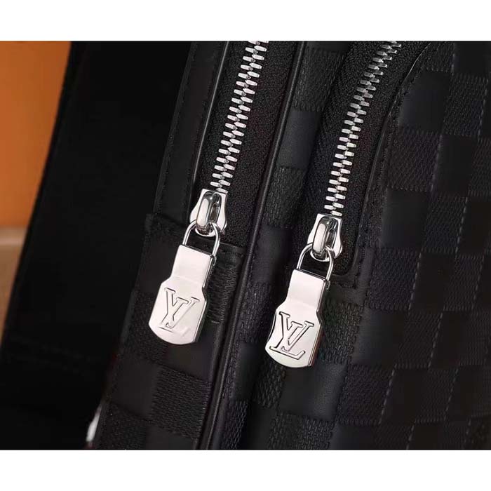 Louis Vuitton LV Unisex Avenue Sling Bag Black Damier Infini Cowhide Leather