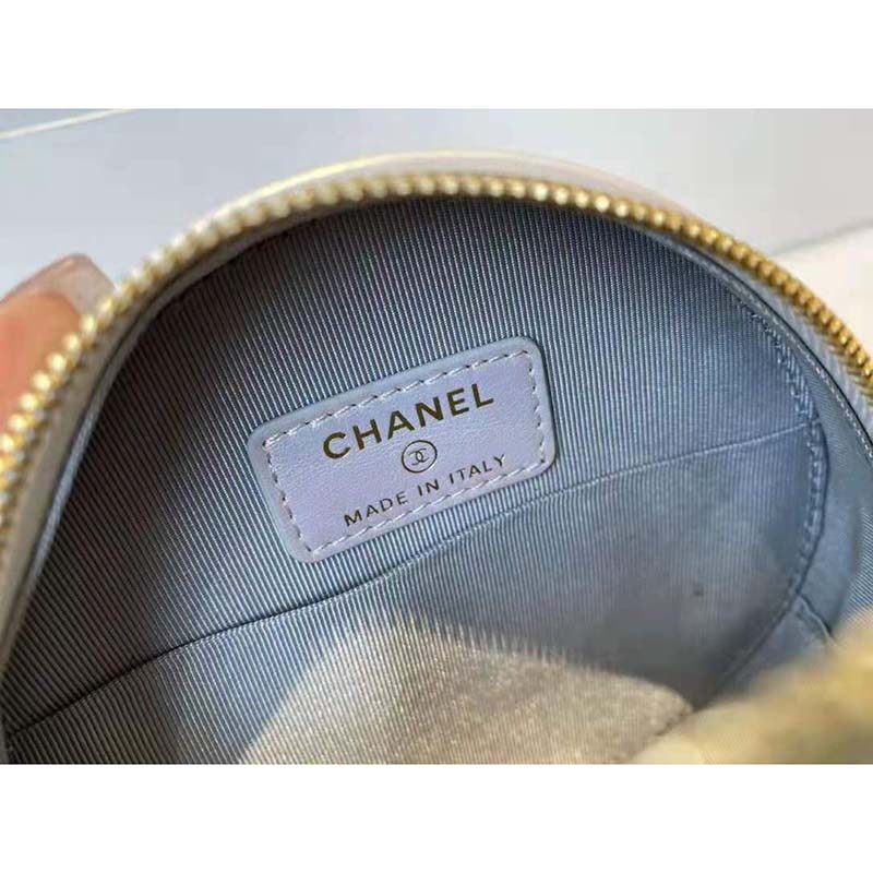 Chanel Women Chanel 19 Clutch with Chain Lambskin Gold Silver-Tone Ruthenium White