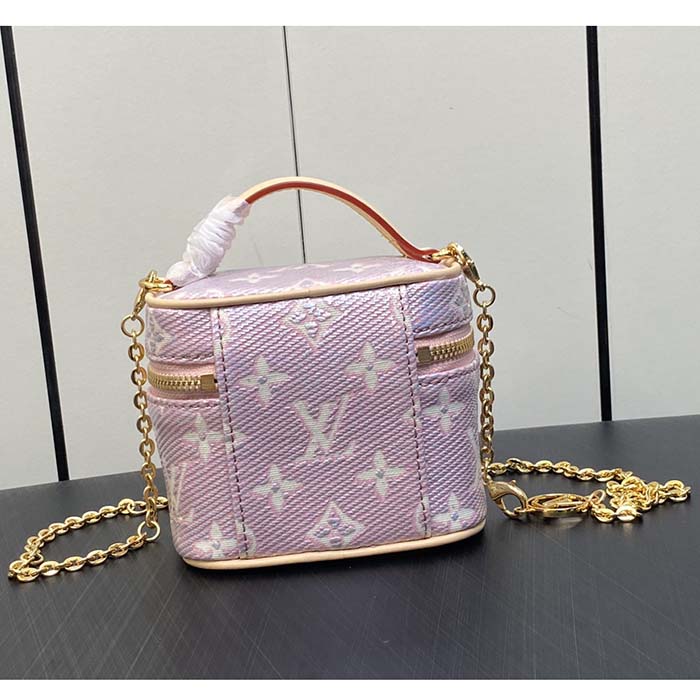 Louis Vuitton LV Women Micro Vanity Pink Monogram Coated Canvas Natural Cowhide-Leather