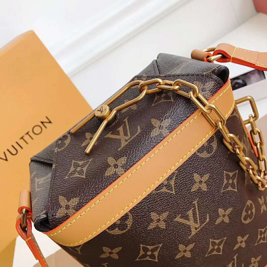 Louis Vuitton LV Unisex Milk Box Bag in Monogram Coated Canvas and Natural Leather