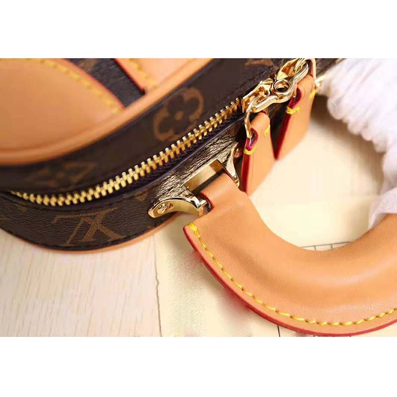 Louis Vuitton LV Women Valisette BB Handbag in Monogram Canvas with Natural Cowhide Leather-Brown