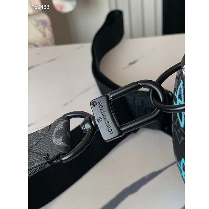 Louis Vuitton LV Unisex Keepall Bandoulière 25 Graffiti Green Monogram Coated Canvas