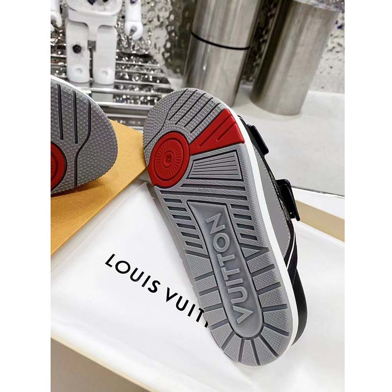 Louis Vuitton LV Unisex Trainer Mule Black Mix Materials Anatomic Insole Initials