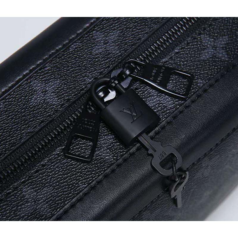 Louis Vuitton LV Unisex Soft Trunk Bag in Monogram Eclipse Coated Canvas-Grey