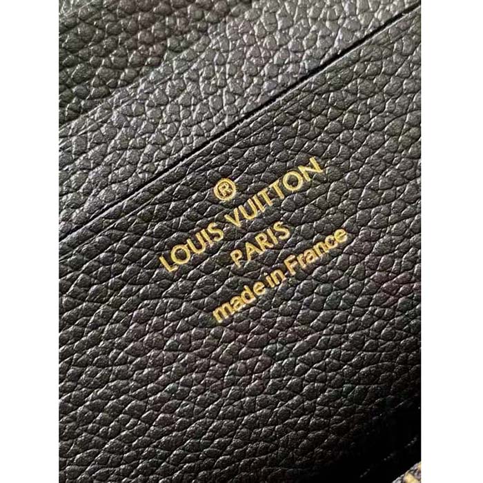 Louis Vuitton Women LV Wallet On Chain Ivy Black Monogram Embossed Supple Grained Cowhide Leather