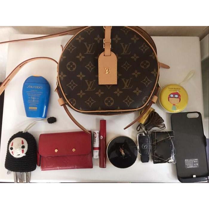 Louis Vuitton LV Women Boite Chapeau Souple MM in Monogram Coated Canvas-Brown