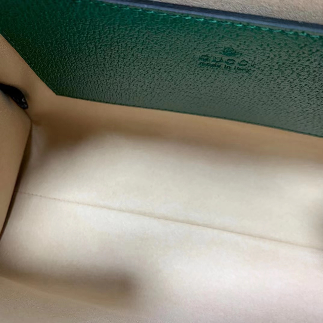 Gucci GG Women Diana Small Tote Bag Double G Green Leather