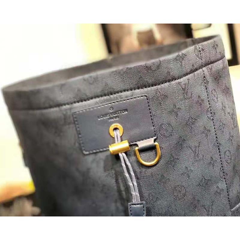 Louis Vuitton LV Men Chalk Backpack in Monogram Denim-Blue