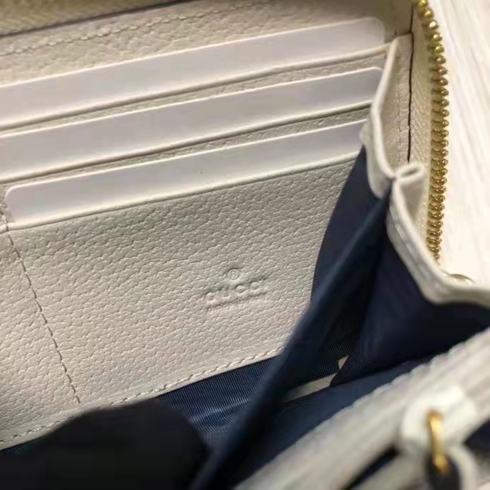 Gucci Unisex Ophidia Card Case Wallet Web Beige Ebony GG Supreme Canvas