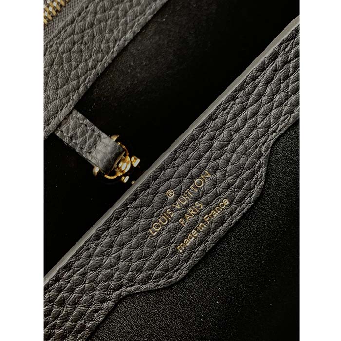 Louis Vuitton LV Women Capucines MM Handbag Black Beige Red Taurillon Leather