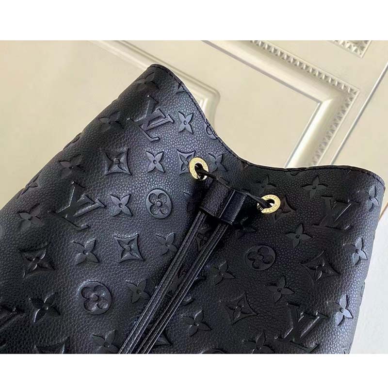 Louis Vuitton LV Women NéoNoé MM Bucket Black Embossed Monogram Empreinte Grained Cowhide