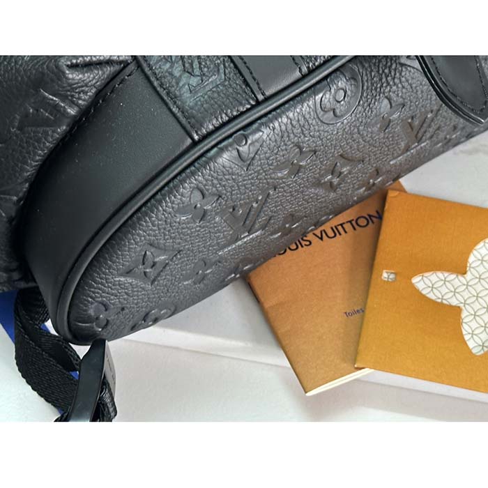 Louis Vuitton LV Unisex Christopher PM Backpack Black Taurillon Monogram Embossed Cowhide Leather