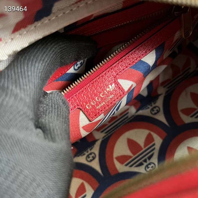Gucci Unisex Adidas x Gucci Mini Duffle Bag Red Leather Interlocking G