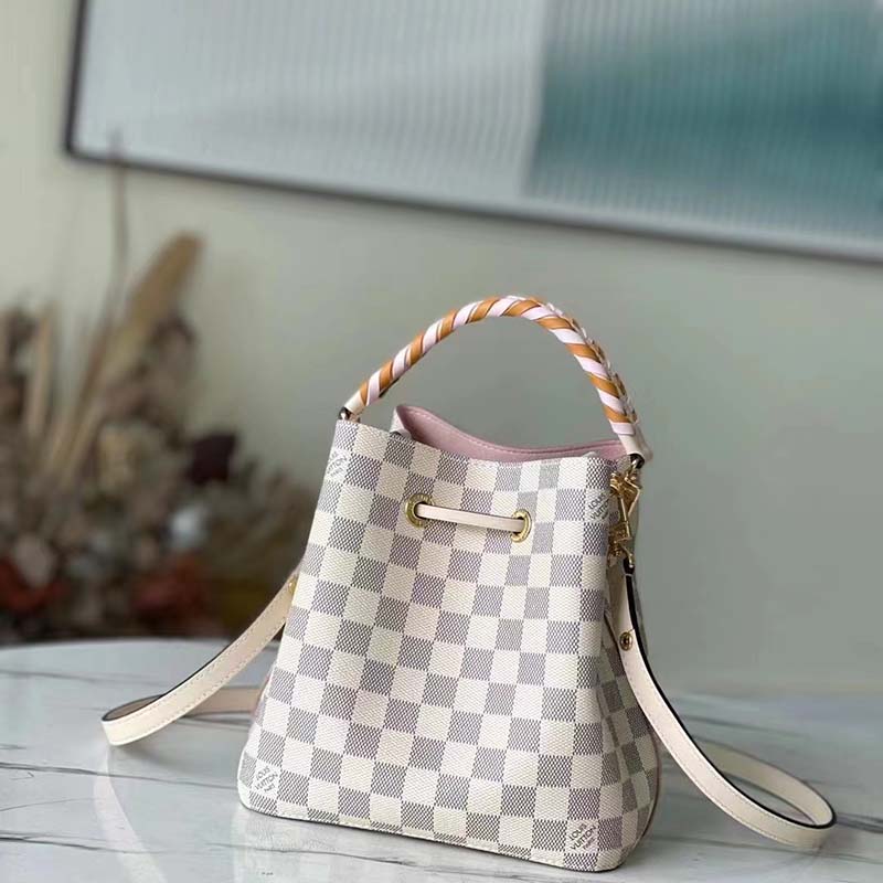 Louis Vuitton LV Women NéoNoé BB Bucket Bag Damier Azur Coated Canvas